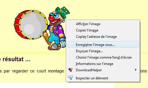 enregistrer l'image sous ...