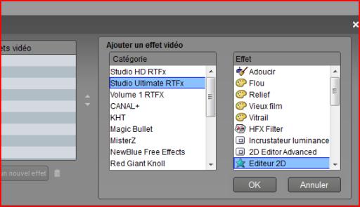 Effet vidéo dans Pinnacle Studio
