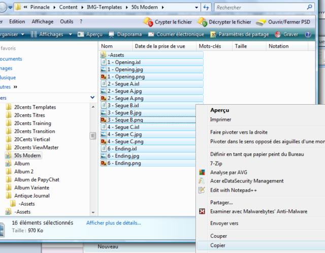 copier le contenu d'un répertoire avec Windows Explorer