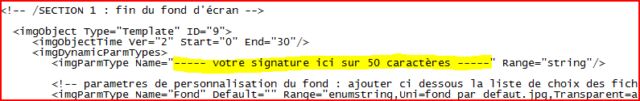 modifier la signature du thème de montage